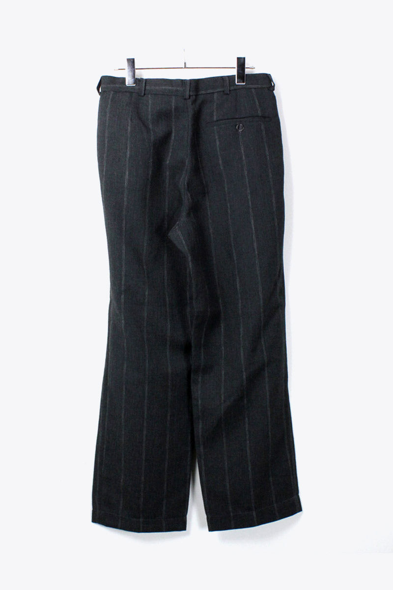 TUCK PIN STRIPE SLACKS TROUSERS / CHARCOAL [SIZE:30 equivalent USED]