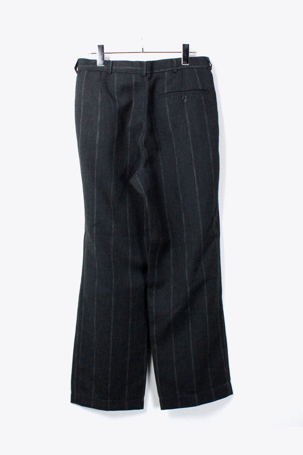 TUCK PIN STRIPE SLACKS TROUSERS / CHARCOAL [SIZE:30 equivalent USED]
