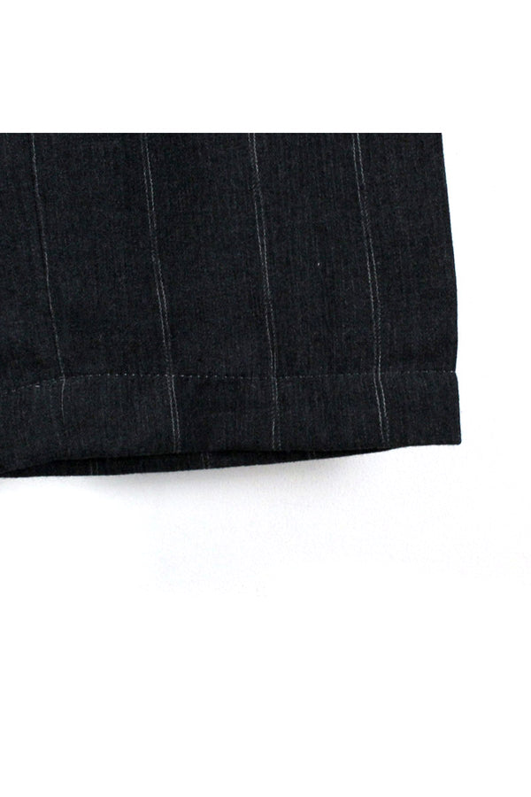 TUCK PIN STRIPE SLACKS TROUSERS / CHARCOAL [SIZE:30 equivalent USED]