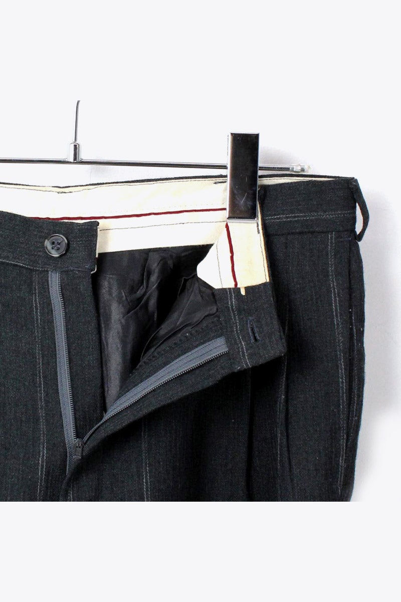 TUCK PIN STRIPE SLACKS TROUSERS / CHARCOAL [SIZE:30 equivalent USED]