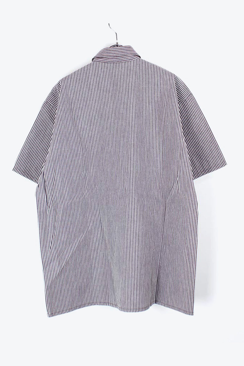 MADE IN USA S/S PULLOVER STRIPE SHIRT / BROWN/WHITE [SIZE: L DEADSTOCK/NOS]