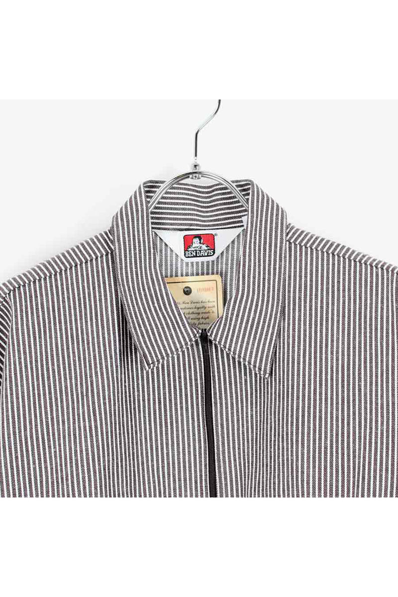 MADE IN USA S/S PULLOVER STRIPE SHIRT / BROWN/WHITE [SIZE: L DEADSTOCK/NOS]