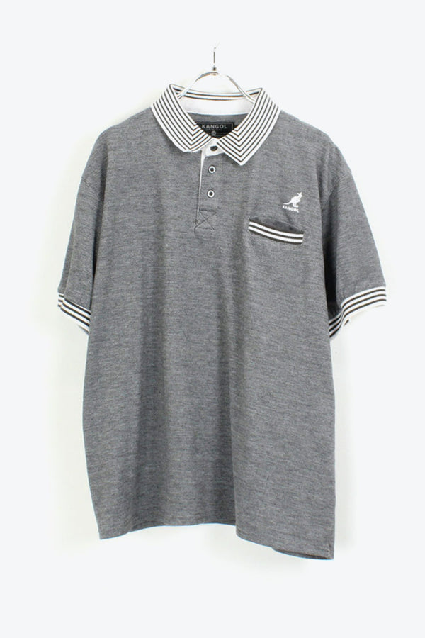 S/S POLO SHIRT / GREY【SIZE:XXL USED】