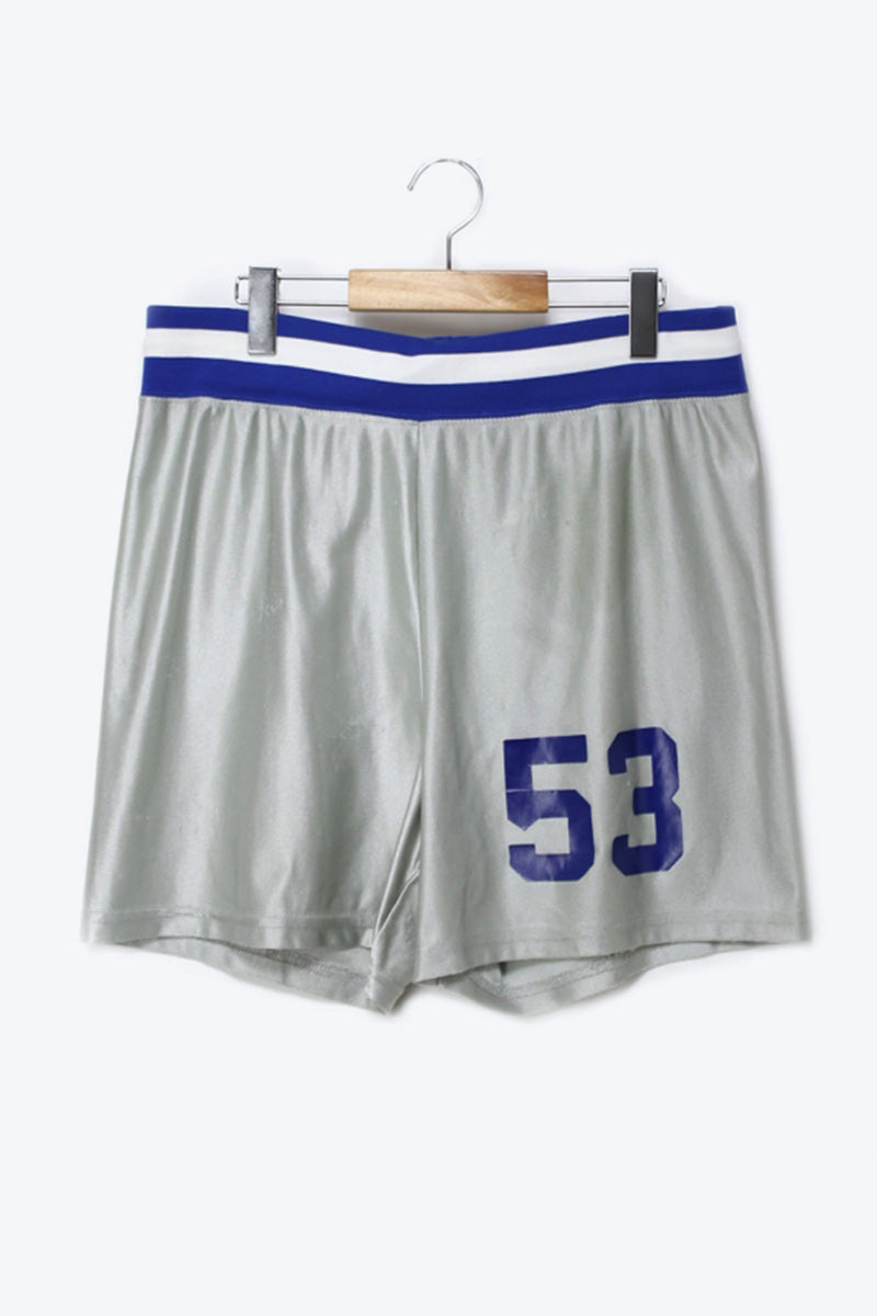 MADE IN USA 90'S BASKET BALL SHORTS / NAVY [SIZE: S USED]