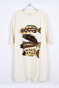 MADE IN USA FISH T-SHIRT / IVORY [SIZE: XL DEADSTOCK/NOS]