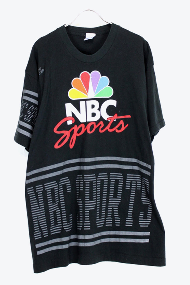 MADE IN USA 90'S NBC SPORTS T-SHIRT / BLACK [SIZE:L USED]