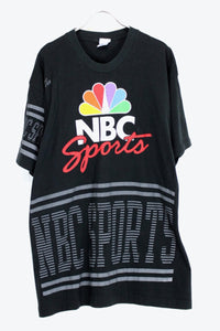 MADE IN USA 90'S NBC SPORTS T-SHIRT / BLACK [SIZE:L USED]