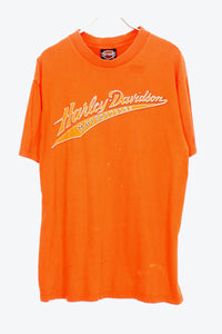 MADE IN USA 90'S LOGO T-SHIRT / ORANGE [SIZE:L USED]