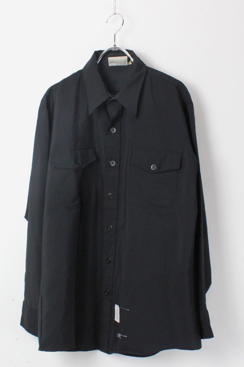 MADE IN USA L/S FLAP POCKET SHIRT / BLACK【SIZE:L相当 USED】
