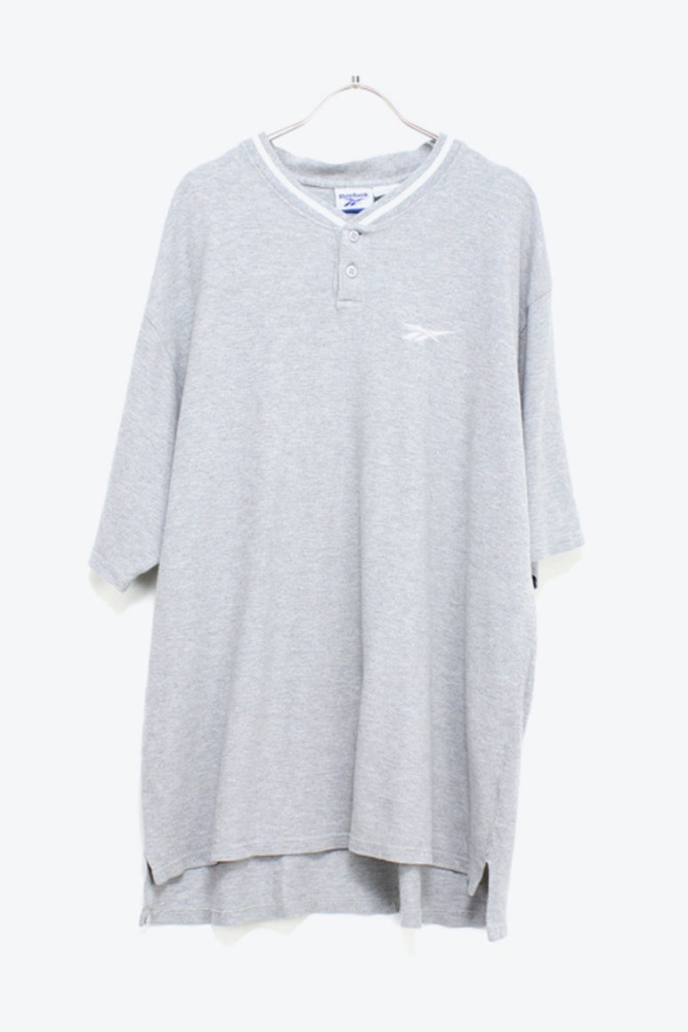 HENLEY NECK T-SHIRT / GRAY [SIZE:L USED]