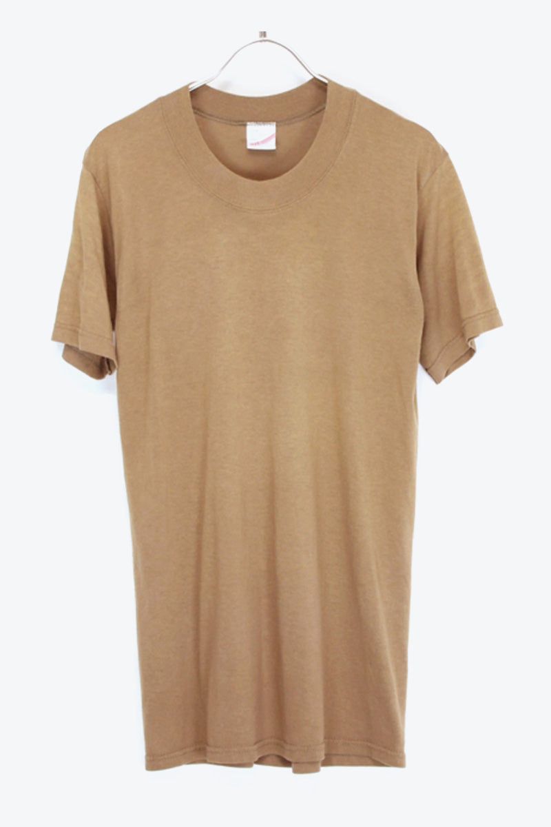 MADE IN USA 90'S PLAIN T-SHIRT / BEIGE [SIZE:S USED]
