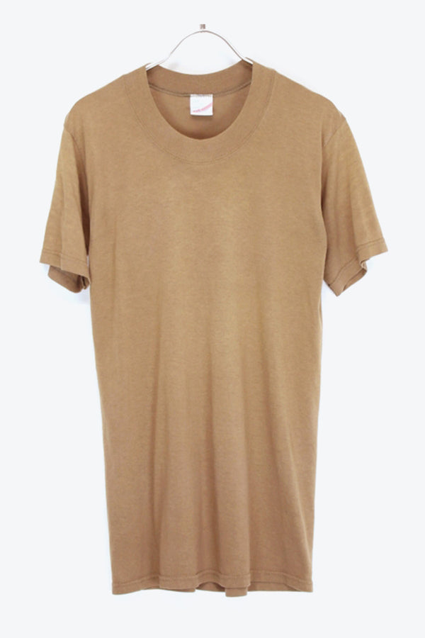 MADE IN USA 90'S PLAIN T-SHIRT / BEIGE [SIZE:S USED]