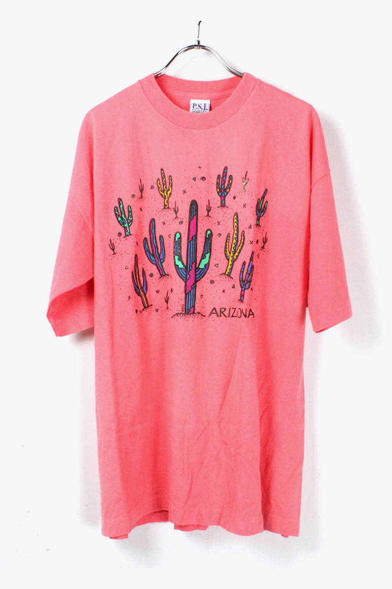 MADE IN USA PRINT T-SHIRT / PINK [SIZE: XL USED]