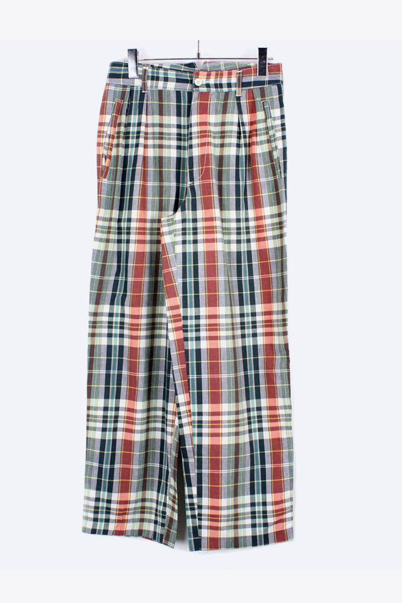 MADE IN ITALY MADRAS CHACK SLACKS / MULTI [SIZE:28상당 USED]