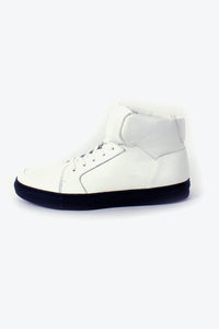 LEATHER SNEAKERS HI / WHITE [SIZE: US9(27cm) DEADSTOCK/NOS]