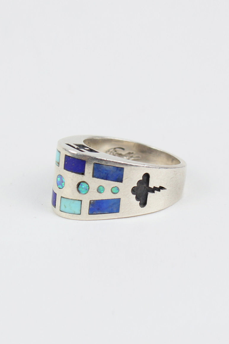 SILVER RING W/STONE [SIZE:12号相当 USED]