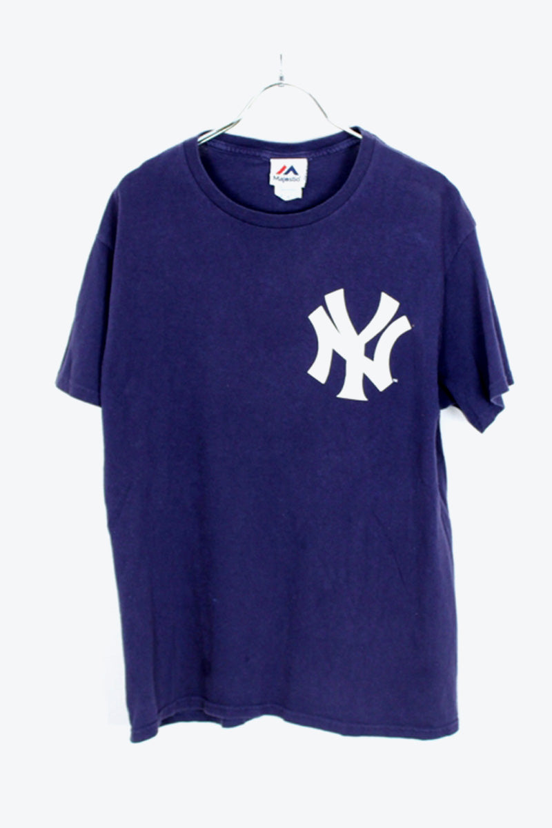 NY YANKEES 54 CHAPMAN T-SHIRT / NAVY [SIZE:M USED]