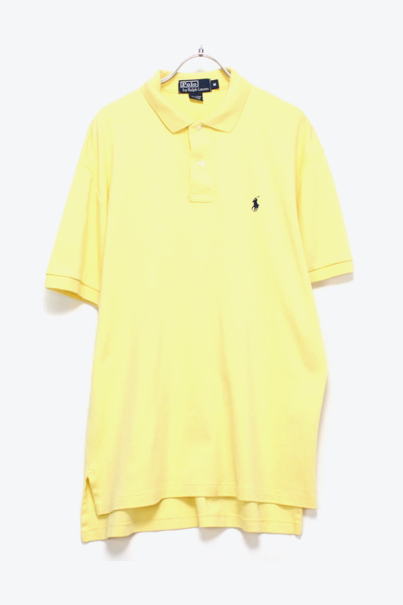 S/S EMBROIDERY LOGO POLO SHIRT / YELLOW【SIZE:M USED】