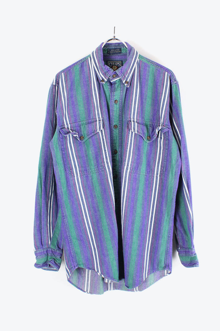90'S L/S BD STRIPE SHIRT / MULTI [SIZE: S USED]