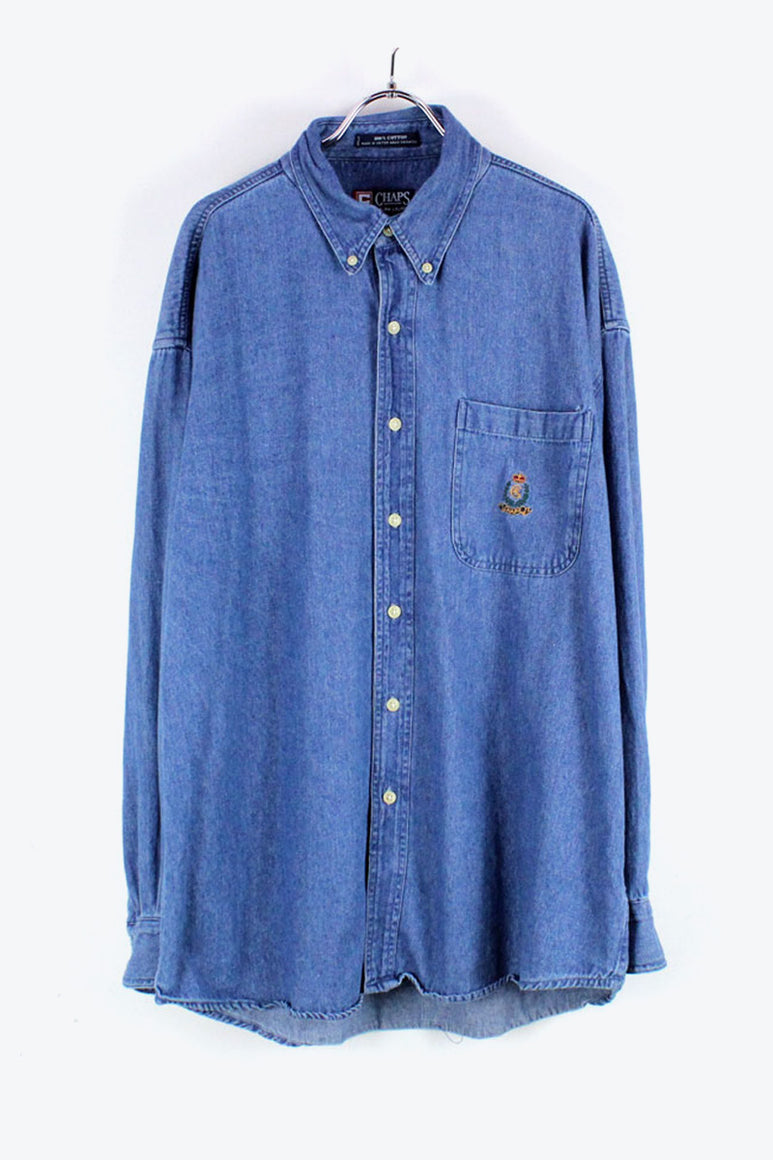 90'S L/S DENIM SHIRT / INDIGO [SIZE: L USED]