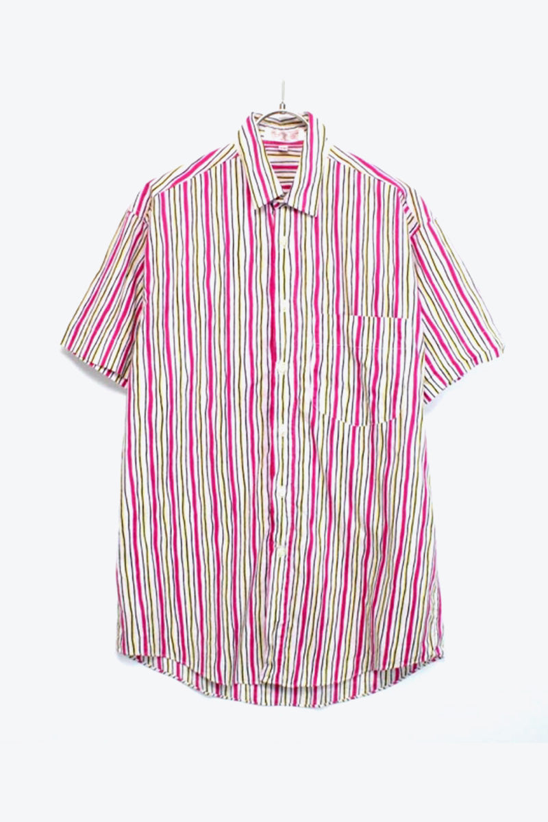 S/S 스트라이프 셔츠 / WHITE/PINK【SIZE:S USED】