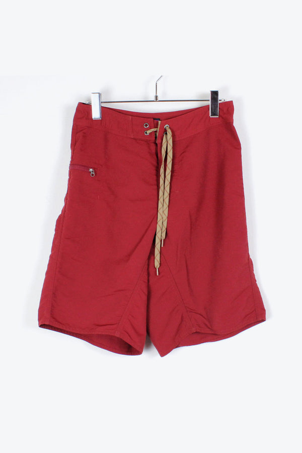 90'S SWIM SHORTS / RED [SIZE: 28 USED]