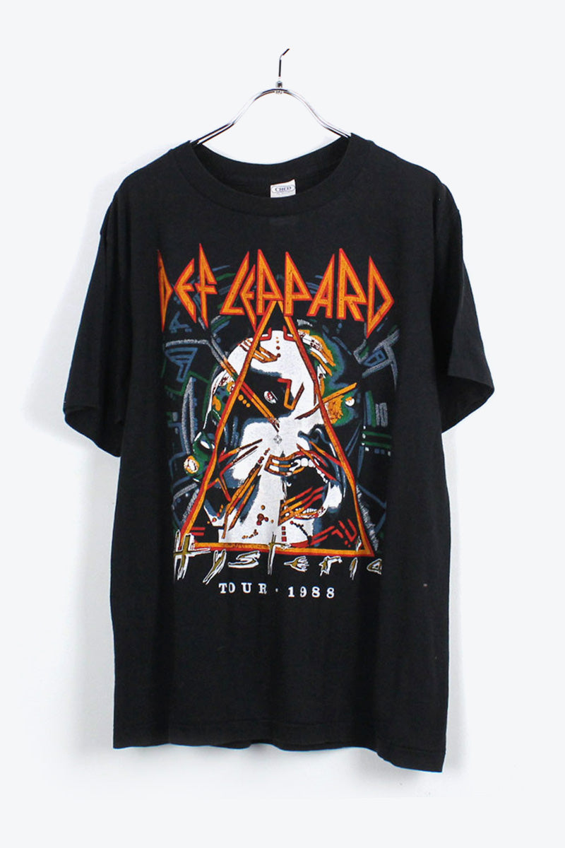 MADE IN USA 88'S DEF LEPPARD T-SHIRT / BLACK [SIZE:XL USED]