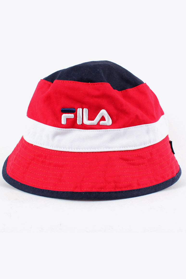 COLOR BLOCK BUCKET HAT / RED NAVY WHITE [SIZE: O/S NEW][50%OFF]
