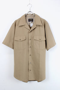 MADE IN USA S/S UNIFORM SHIRT / BEIGE【SIZE:M USED】