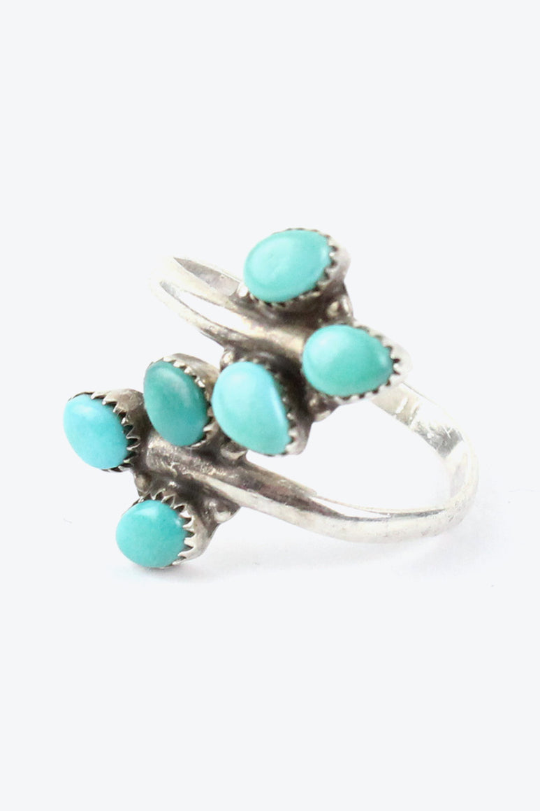 925 SILVER RING W/TURQUOISE [SIZE:15号相当 USED]