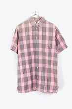 画像をギャラリービューアに読み込む, 90&#39;S S/S CHECK SHIRT / GRAY/PINK【SIZE:M USED】
