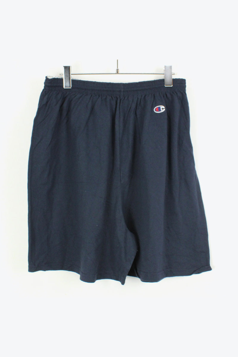 ONE POINT LOGO TRAINING SHORTS / NAVY [SIZE: XL USED]