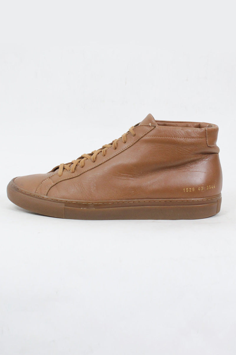 ACHILLES MID LEATHER SNEAKERS / BROWN [SIZE: 43(26.5cm相当) USED]