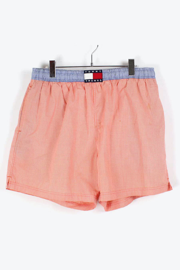 90'S GINGHAM CHECK SHORTS / ORANGE BLUE [SIZE: L USED]