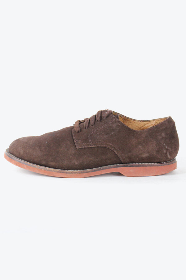 SUEDE PLAIN TOE SHOES / BROWN [SIZE: US9.5(27.5cm相当) USED]
