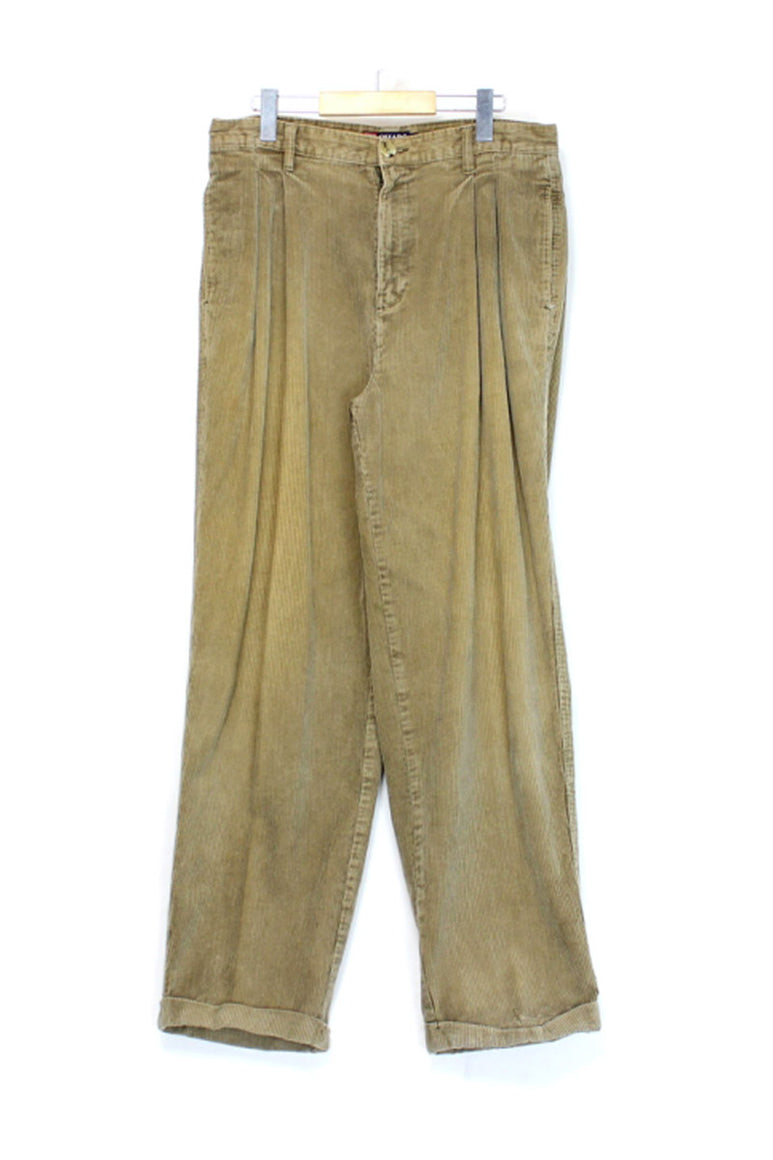 WIDE CORDUROY PANTS / BEIGE【SIZE:W34L32 USED】