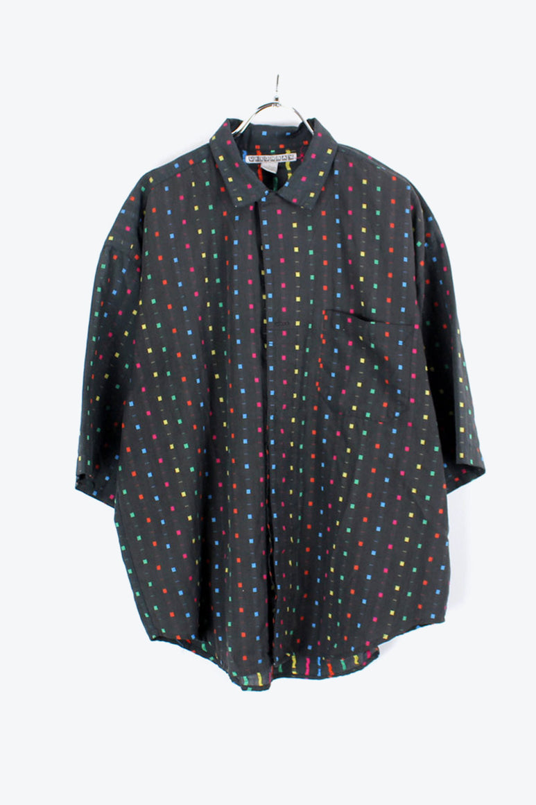 90'S S/S PATTERN SHIRT / MULTI【SIZE: L USED】