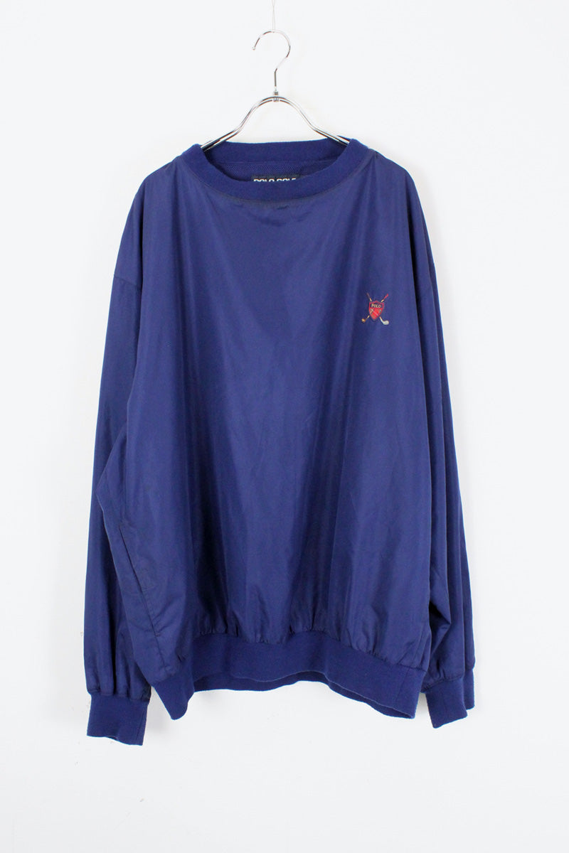 90'S PULLOVER NYLON JACKET / NAVY [SIZE: XL USED]