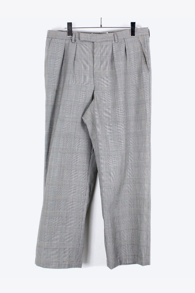 TUCK SLACKS / GREN CHECK [SIZE:W32 USED]