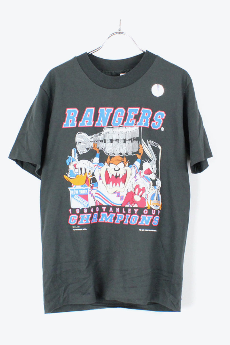 90'S S/S RANGERS T-SHIRT / BLACK [SIZE:S相当 USED]