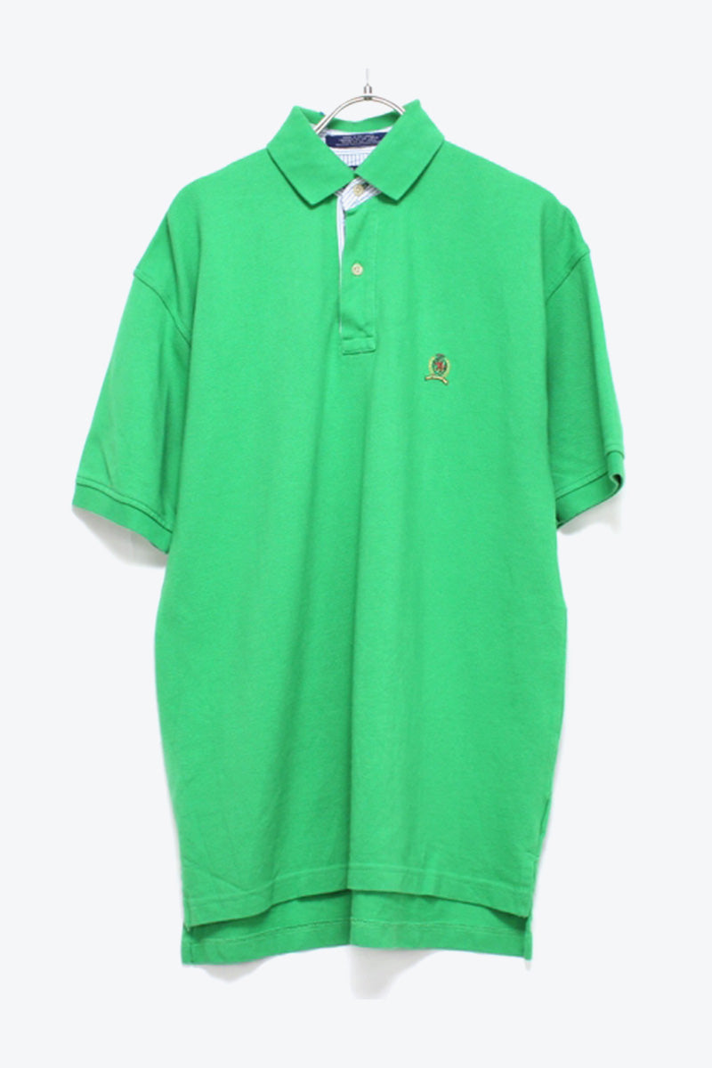 90'S S/S POLO SHIRT / GREEN【SIZE:S USED】