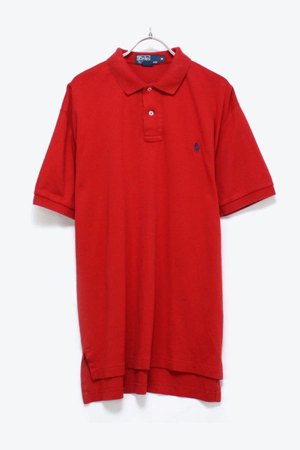 S/S EMBROIDERY LOGO POLO SHIRT / RED【SIZE:M USED】
