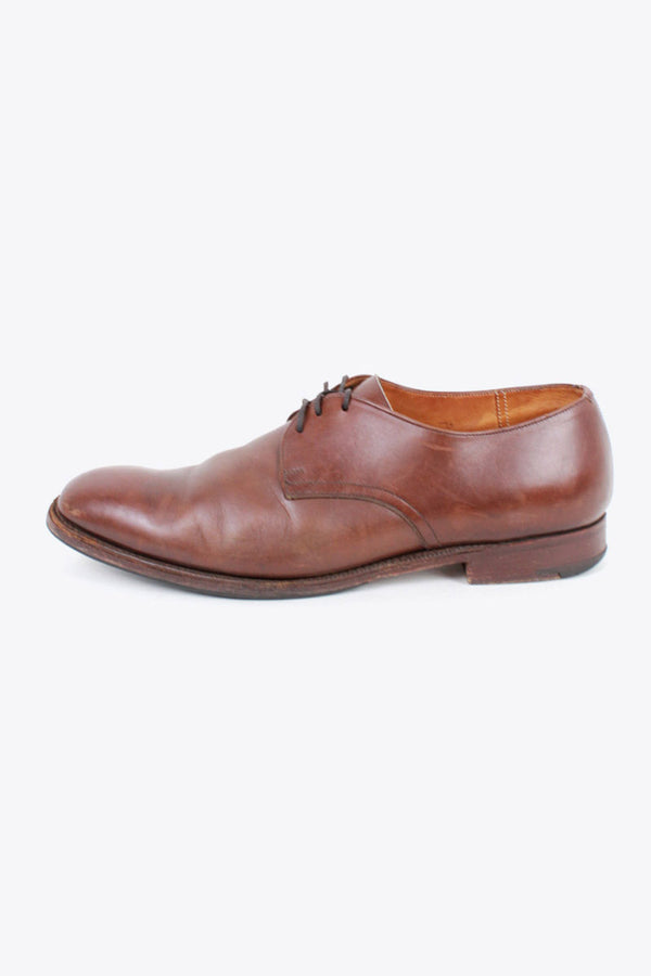 MADE IN ENGLAND PLAIN TOE LEATHER SHOES / BROWN [SIZE: US9F (equivalent to 27cm) USED]