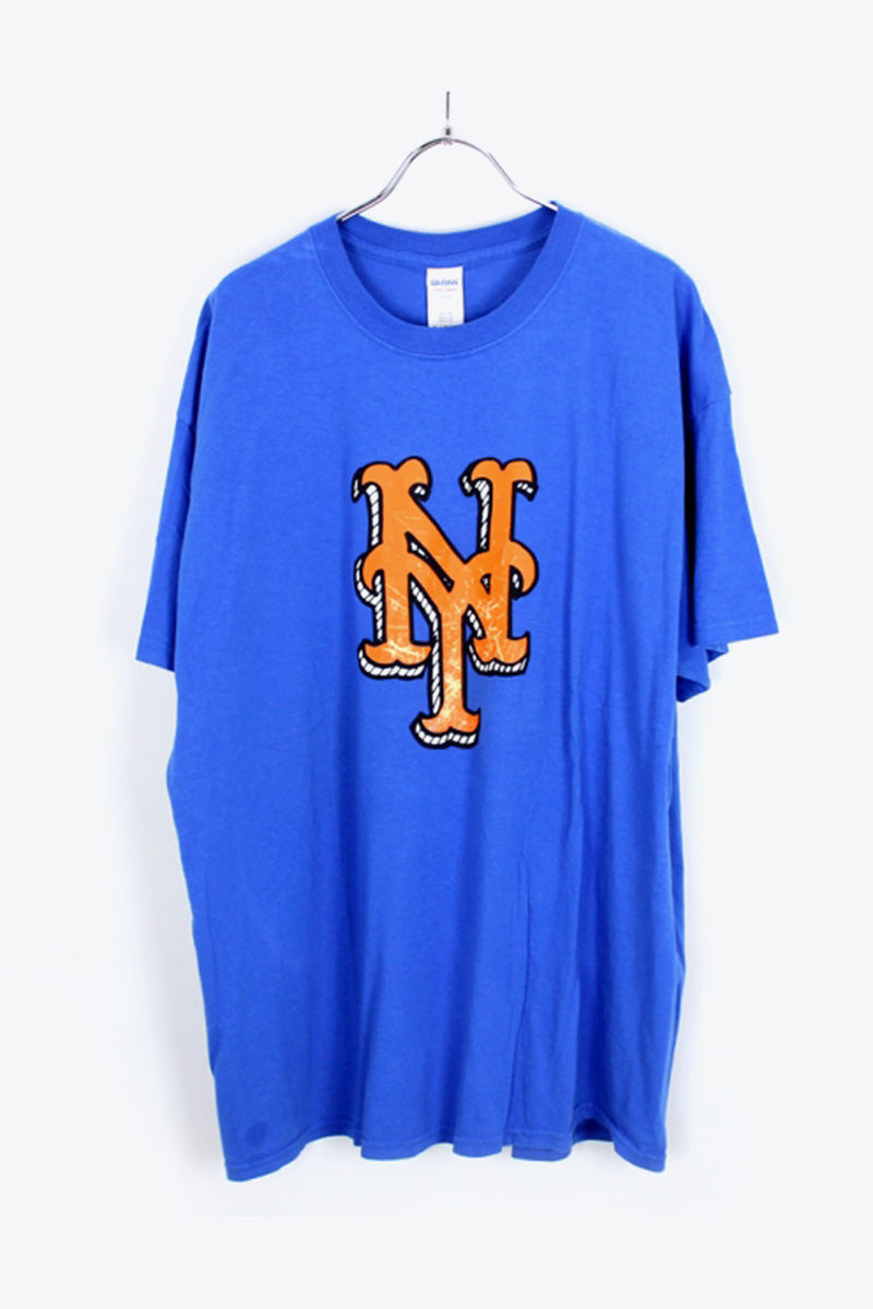 NY METS PREMIO T-SHIRT / BLUE [SIZE:XL USED]