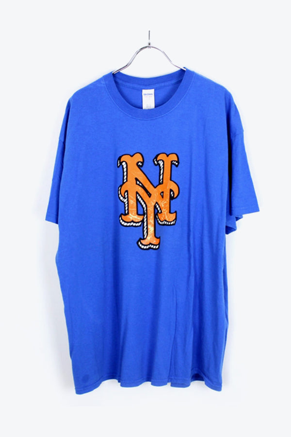 NY METS PREMIO T-SHIRT / BLUE [SIZE:XL USED]