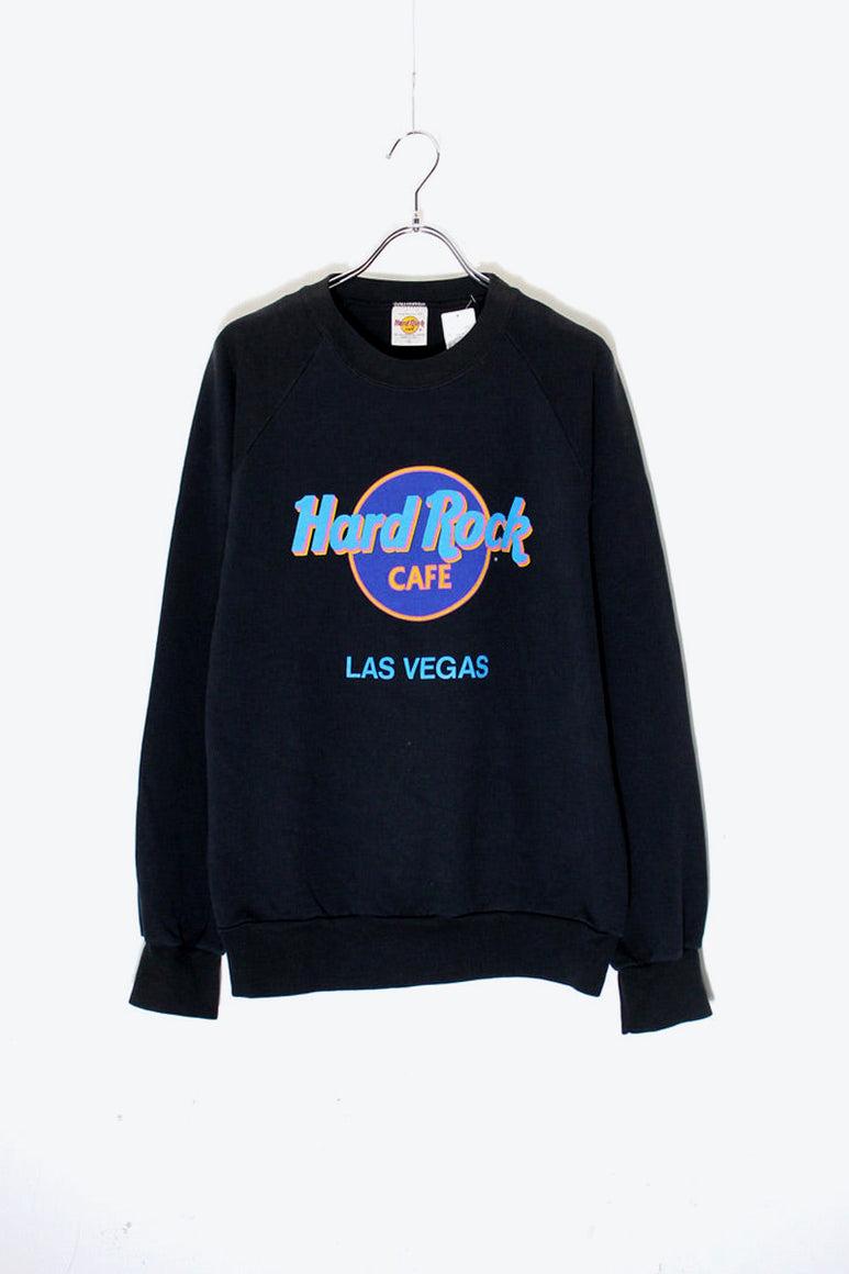 MADE IN USA 90'S LAS VEGAS LOGO PRINT ADVERTISING SWEATSHIRT / BLACK [SIZE: L USED]