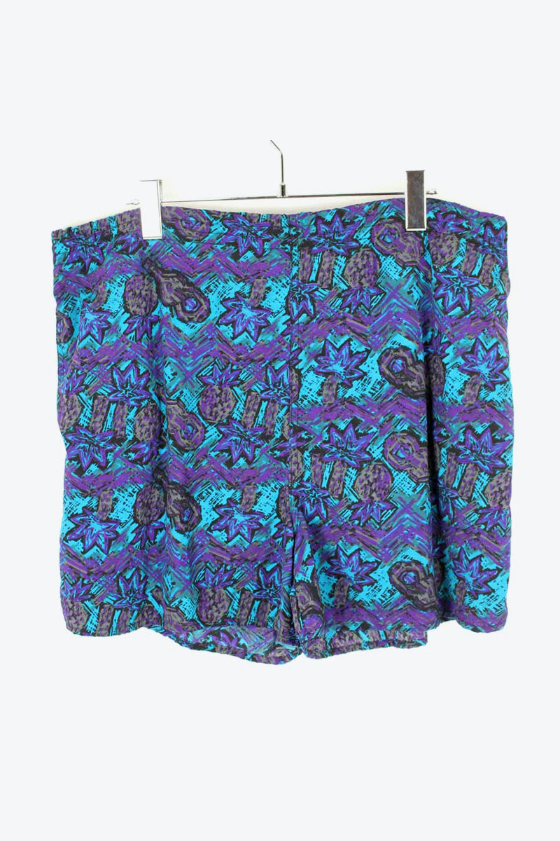 90'S SWIM SHORTS / GREEN PURPLE [SIZE: M USED]
