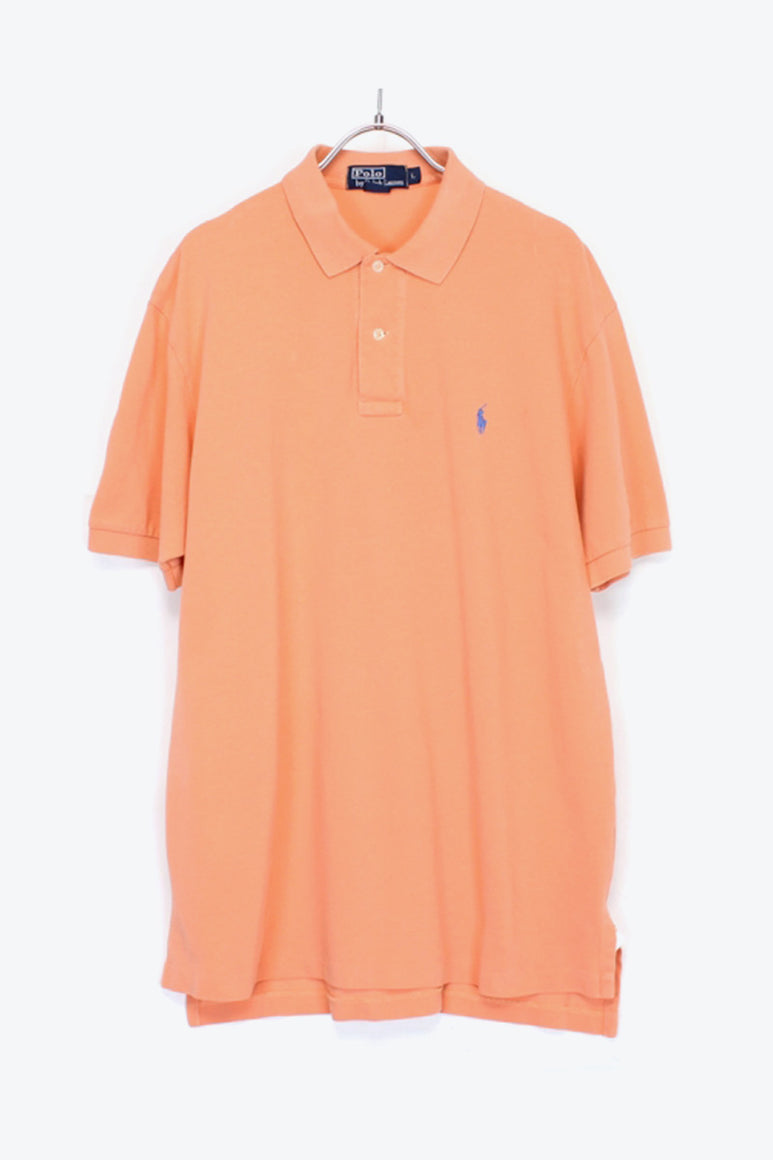 S/S EMBROIDERY LOGO POLO SHIRT / SALMON PINK【SIZE:L USED】