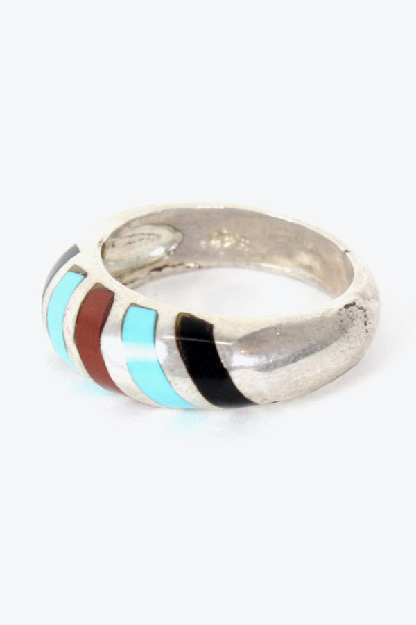 925 SILVER RING TURQUOISE STONE [SIZE: Approx. US 6.5 USED]