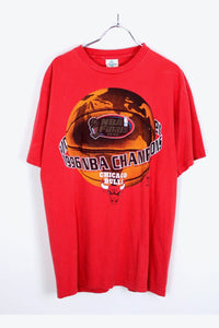 CHICAGO BULLS T-SHIRT / RED [SIZE:L USED]